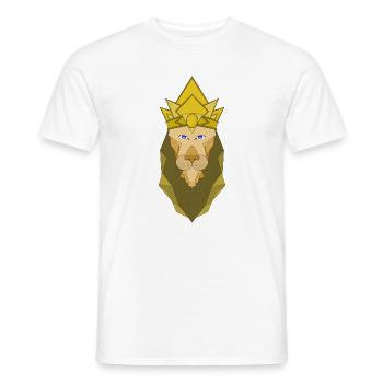 Polygonal emperor lion - Men's T-Shirt - white - Front - AI Model Male 178 dark (178cm)