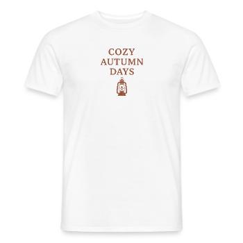 Cozy autumn days with lantern motif - Men's T-Shirt - white - Front - AI Model Male 178 dark (178cm)