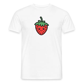 Design du sourire fraise Kawaii - T-shirt homme - blanc - Devant - AI Model Male 178 dark (178cm)