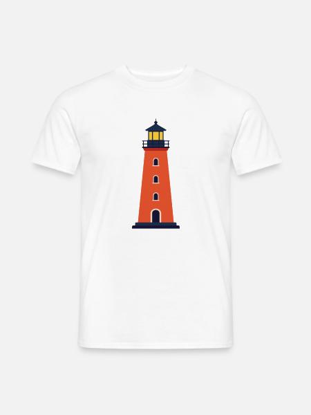 Leuchtturmlinien-Symbol Küstenleuchtfeuer Vektorsymbol - Männer T-Shirt - Weiß