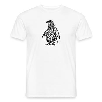 Raven Linienkunst Nachtpracht - Männer T-Shirt - Weiß - Vorne - AI Model Male 178 dark (178cm)