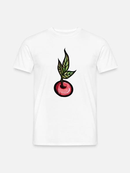 Kirschblatt-Aquarell - Männer T-Shirt - Weiß