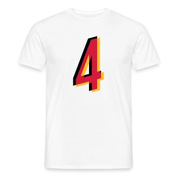 4 Number Germany jersey number black red gold - Men's T-Shirt - white - Front - AI Model Male 178 dark (178cm)