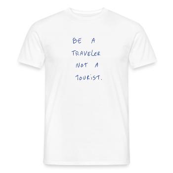 Be A Traveler Not A Tourist. - Men's T-Shirt - white - Front - AI Model Male 178 dark (178cm)