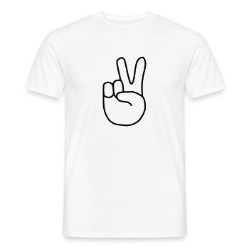 Emoji Peace Finger Sketch black - Men's T-Shirt - white - Front - AI Model Male 178 dark (178cm)