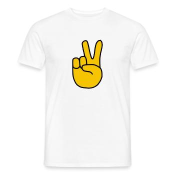 Emoji Peace Finger Sketch Couleur - T-shirt homme - blanc - Devant - AI Model Male 178 dark (178cm)