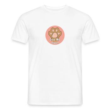 Give Me Five Light Brown Cat's Paw - Men's T-Shirt - white - Front - AI Model Male 178 dark (178cm)