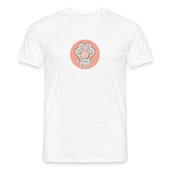 Give Me Five Light Grey Cat's Paw - Men's T-Shirt - white - Front - AI Model Male 178 dark (178cm)