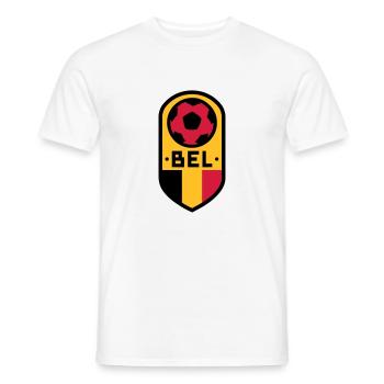 Belgium Football Badge - Men's T-Shirt - white - Front - AI Model Male 178 dark (178cm)
