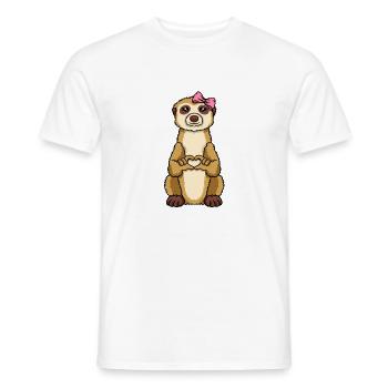 Meerkat Love Meerkat Mama Meerkat Heart - T-shirt homme - blanc - Devant - AI Model Male 178 dark (178cm)