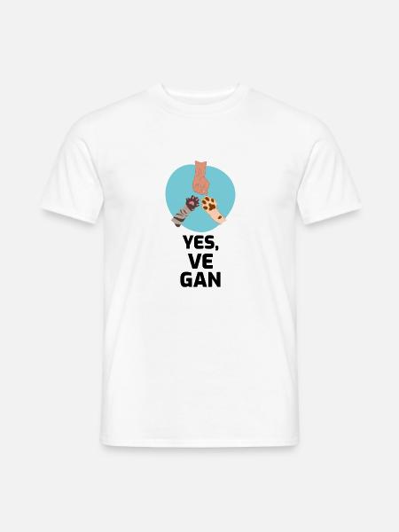 Say yes to be vegan - Männer T-Shirt - Weiß
