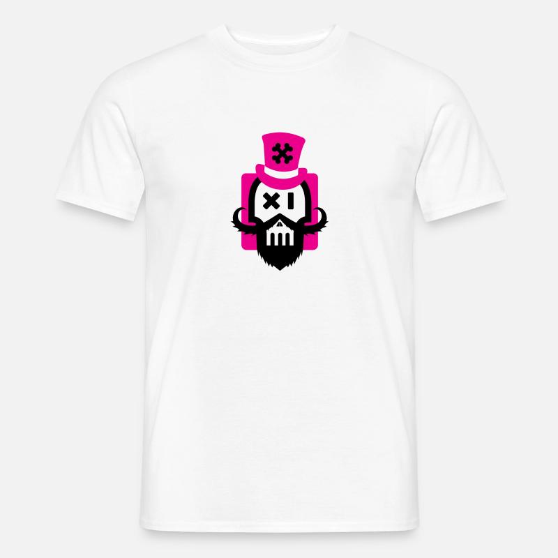 Bartschädel Magenta - Männer T-Shirt - Weiß