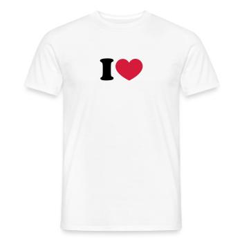 I love Fußball football Go Fussball Herz like Team - Männer T-Shirt - Weiß - Vorne - AI Model Male 178 dark (178cm)