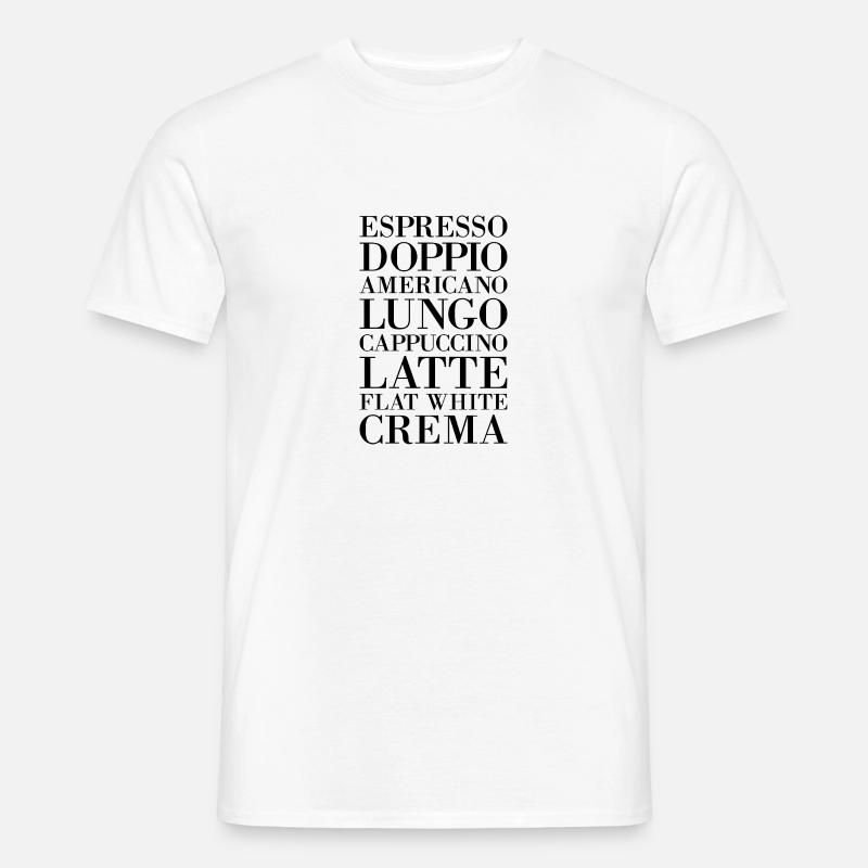 Kaffeearten Espresso Cappuccino Latte - Männer T-Shirt - Weiß