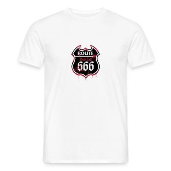 Route 666 - Bloody Style_2c - Men's T-Shirt - white - Front - AI Model Male 178 dark (178cm)