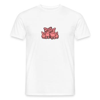 Pig Family - Männer T-Shirt - Weiß - Vorne - AI Model Male 178 dark (178cm)
