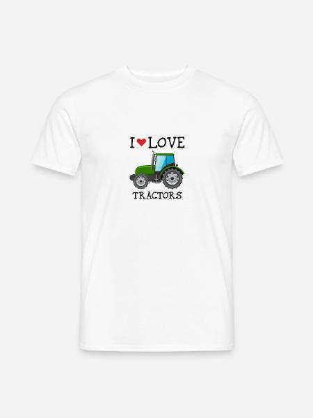 KOCHAM CIĄGNIKI - T-shirt herr - vit