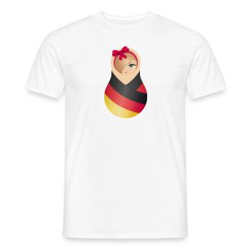 Matroschka Jule – Team Germany - Männer T-Shirt - Weiß - Vorne - AI Model Male 178 dark (178cm)