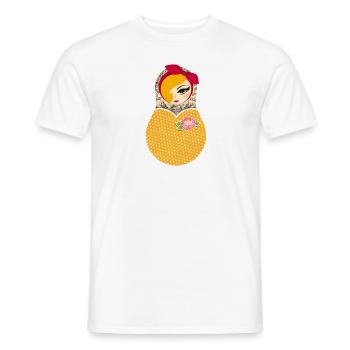 Matroschka Jayne - gelbes Kleid - Männer T-Shirt - Weiß - Vorne - AI Model Male 178 dark (178cm)