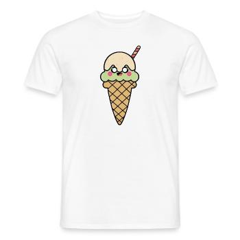 Crème glacée cornet de crème glacée douce Mignon Idée cadeau de crème glacée - T-shirt homme - blanc - Devant - AI Model Male 178 dark (178cm)