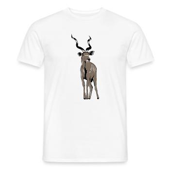 Kudu Antilope - Safari - Afrique - Grand Kudu - T-shirt homme - blanc - Devant - AI Model Male 178 dark (178cm)