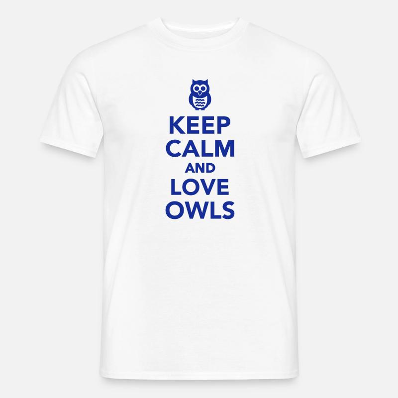 Eule - Männer T-Shirt - Weiß