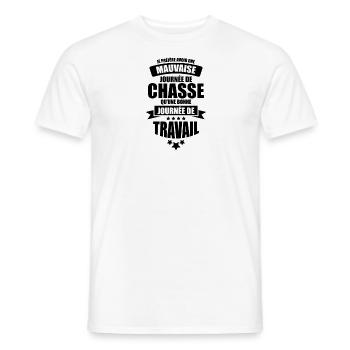 je préfère avoir une mauvaise journée de chasse - T-shirt homme - blanc - Devant - AI Model Male 178 dark (178cm)