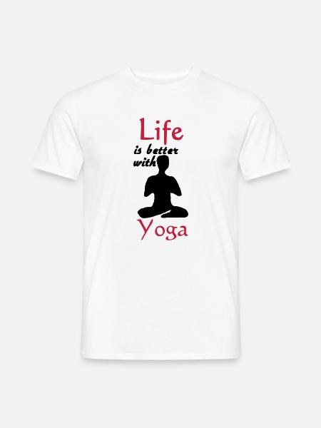 Life is better with Yoga - Men's T-Shirt - white