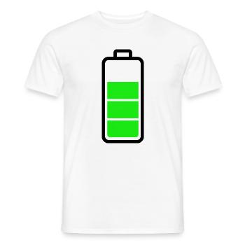 low battery - Men's T-Shirt - white - Front - AI Model Male 178 dark (178cm)