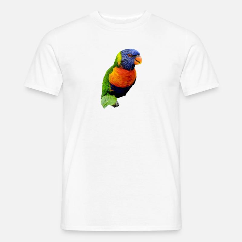 Bunter Lorikeet Druckdesign - Männer T-Shirt - Weiß