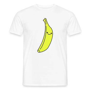 Banane Kawaii en jaune fluo - T-shirt homme - blanc - Devant - AI Model Male 178 dark (178cm)