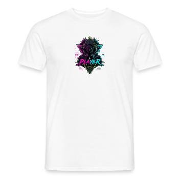 Player Neon Gamer Mask – No Limits - Männer T-Shirt - Weiß - Vorne - AI Model Male 178 dark (178cm)