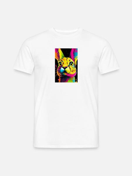 Bunter Hasenkopf Pop-Art - Männer T-Shirt - Weiß