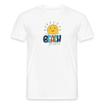 Sonne und Strand - Männer T-Shirt - Weiß - Vorne - AI Model Male 178 dark (178cm)