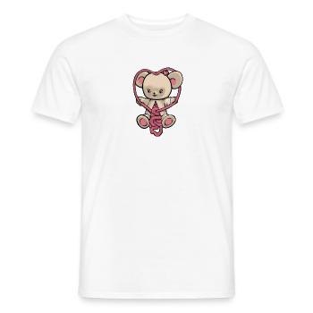 Süßer Teddybär macht ein Herz - kawaii gore - Männer T-Shirt - Weiß - Vorne - AI Model Male 178 dark (178cm)