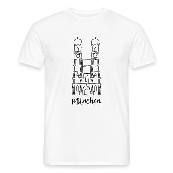 München Frauenkirche minimalistisches Design - Männer T-Shirt - Weiß - Vorne - AI Model Male 178 dark (178cm)