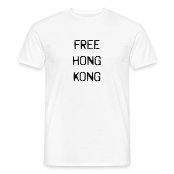 Hong Kong gratuit - T-shirt homme - blanc - Devant - AI Model Male 178 dark (178cm)