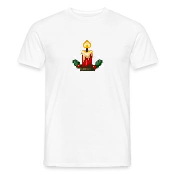 Bougie de Noël en Pixel Art - T-shirt homme - blanc - Devant - AI Model Male 178 dark (178cm)
