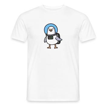 Bande dessinée Moin Seagull Astronaute en combinaison spatiale - T-shirt homme - blanc - Devant - AI Model Male 178 dark (178cm)