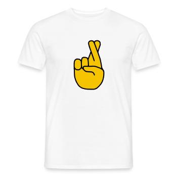 Emoji Finger Crossed Sketch Color - Men's T-Shirt - white - Front - AI Model Male 178 dark (178cm)