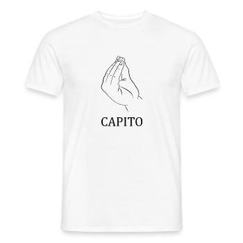 Capito ; Hand gesture that is understood worldwide - Men's T-Shirt - white - Front - AI Model Male 178 dark (178cm)