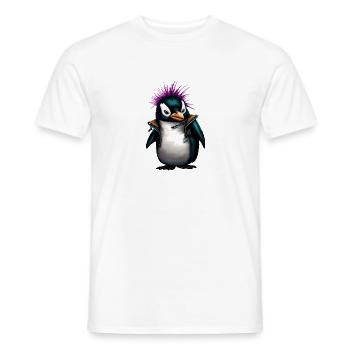 PENGUPUNKS - Männer T-Shirt - Weiß - Vorne - AI Model Male 178 dark (178cm)