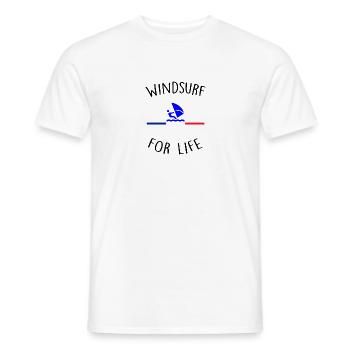 Planche à voile - T-shirt homme - blanc - Devant - AI Model Male 178 dark (178cm)