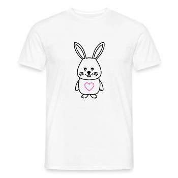 Lapin Comic Amour - T-shirt homme - blanc - Devant - AI Model Male 178 dark (178cm)