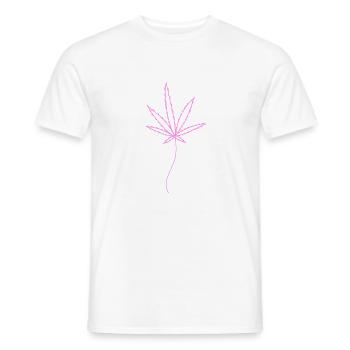 Feuille de mauvaises herbes rose simple - T-shirt homme - blanc - Devant - AI Model Male 178 dark (178cm)