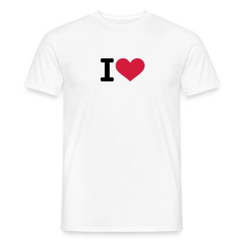 I heart love - T-shirt homme - blanc - Devant - AI Model Male 178 dark (178cm)