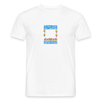 6th Birthday Guestbook Birthday Gift - Men's T-Shirt - white - Front - AI Model Male 178 dark (178cm)