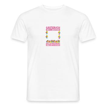 6th Birthday Guestbook Birthday Gift - Men's T-Shirt - white - Front - AI Model Male 178 dark (178cm)