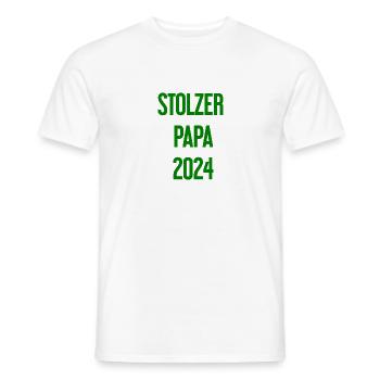 Proud Dad 2024 – pour les nouveaux papas - T-shirt homme - blanc - Devant - AI Model Male 178 dark (178cm)