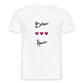 BONNE ANNEE. SAINT SYLVESTRE. NOUVELLE ANNÉE - T-shirt homme - blanc - Devant - AI Model Male 178 dark (178cm)
